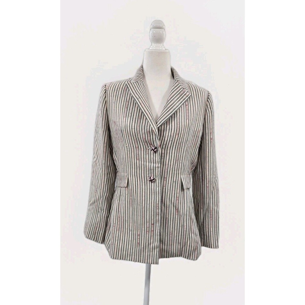 Vintage Bill Blass Womens Striped Blazer Size Small